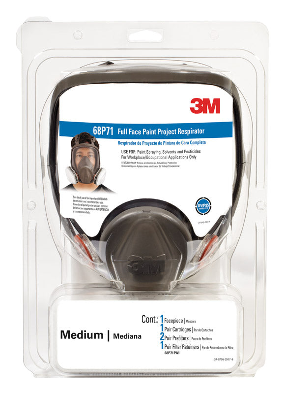 3m Company, 3M P95 Paint Project Full Face Respirator Black M 1 pk