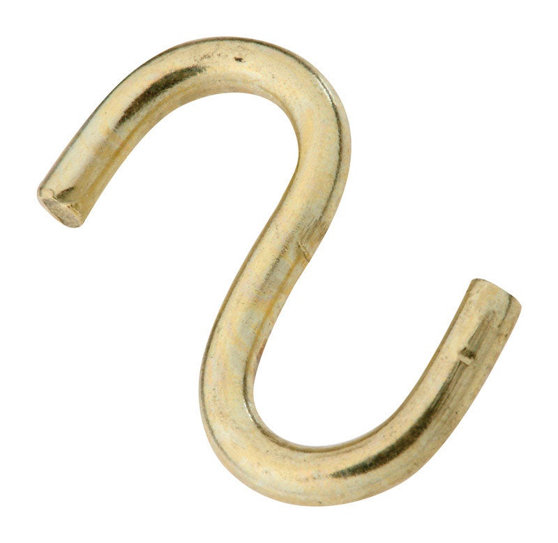 NATIONAL MFG SALES CO, National Hardware Gold Solid Brass 3/4 in. L Open S-Hook 5 lb 3 pk