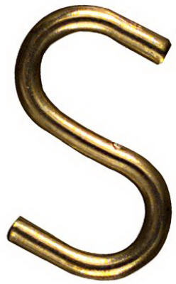 NATIONAL MFG SALES CO, National Hardware Gold Solid Brass 3/4 in. L Open S-Hook 5 lb 3 pk