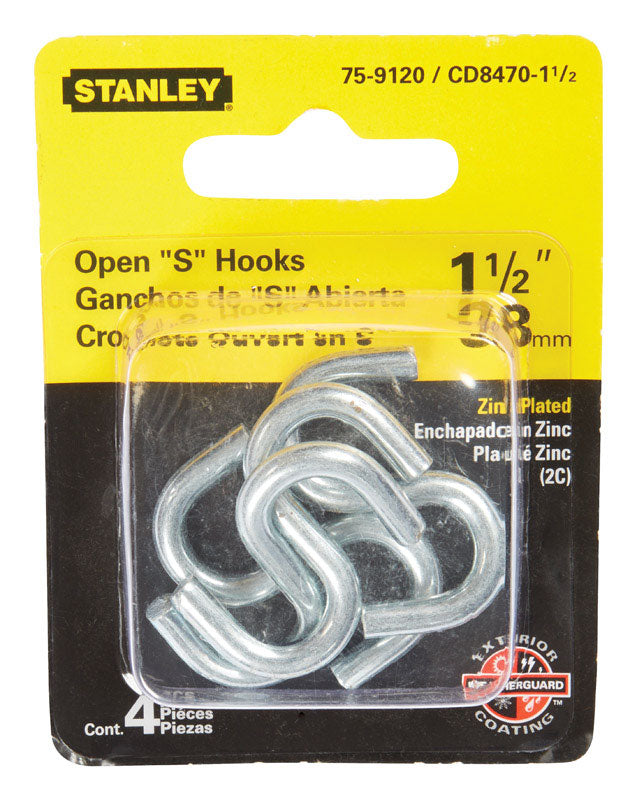 NATIONAL MFG SALES CO, National Hardware  Jumbo  Silver  Steel  1-1/2 in. L Hook  45 lb. 4 pk