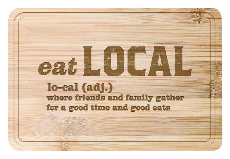 OPEN ROAD BRANDS LLC, Open Road Brands Butcher Baker BBQ Maker Eat Local Where Friends and Family Gather Cutting Board Bam (Pack of 4).