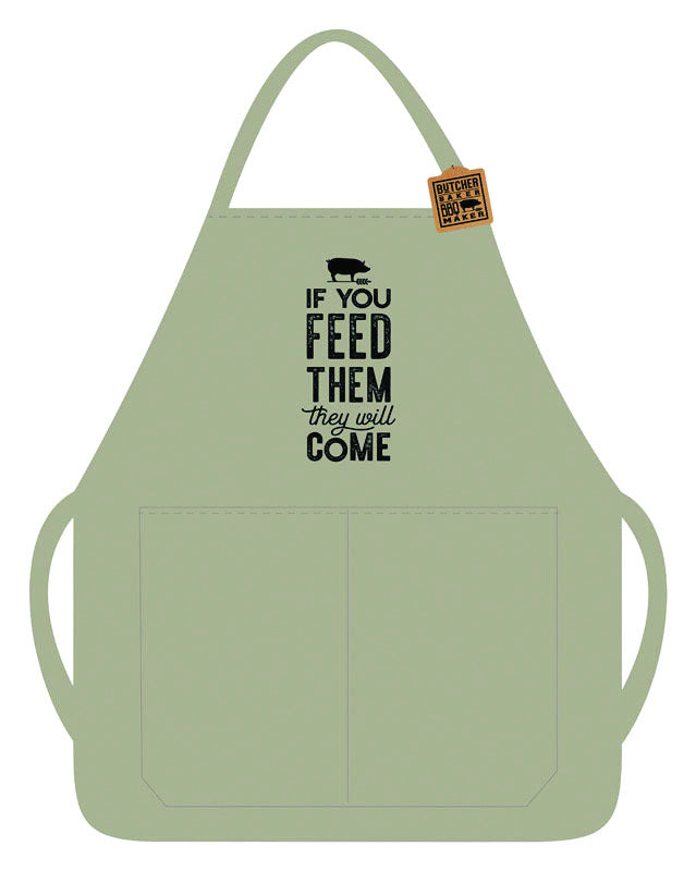 OPEN ROAD BRANDS LLC, Open Road Brands Butcher Baker BBQ Maker IF You Feed Them They Will Come Apron Canvas (Pack of 4)