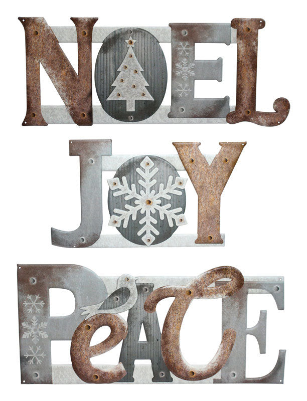 Open Road, Open Road Brands Die Cut Words Christmas Sign Metal (Pack of 6)