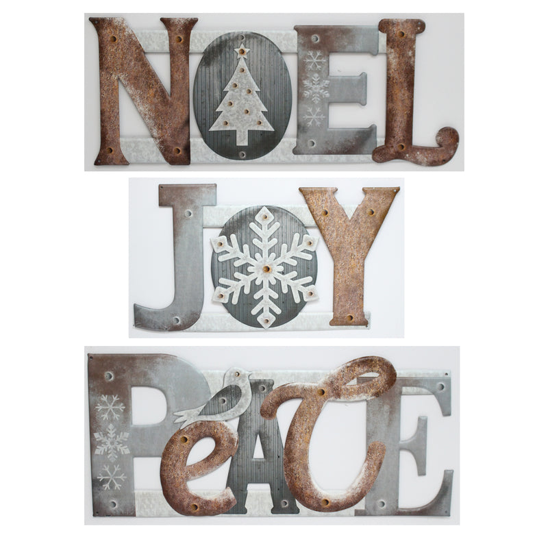 Open Road, Open Road Brands Die Cut Words Christmas Sign Metal (Pack of 6)