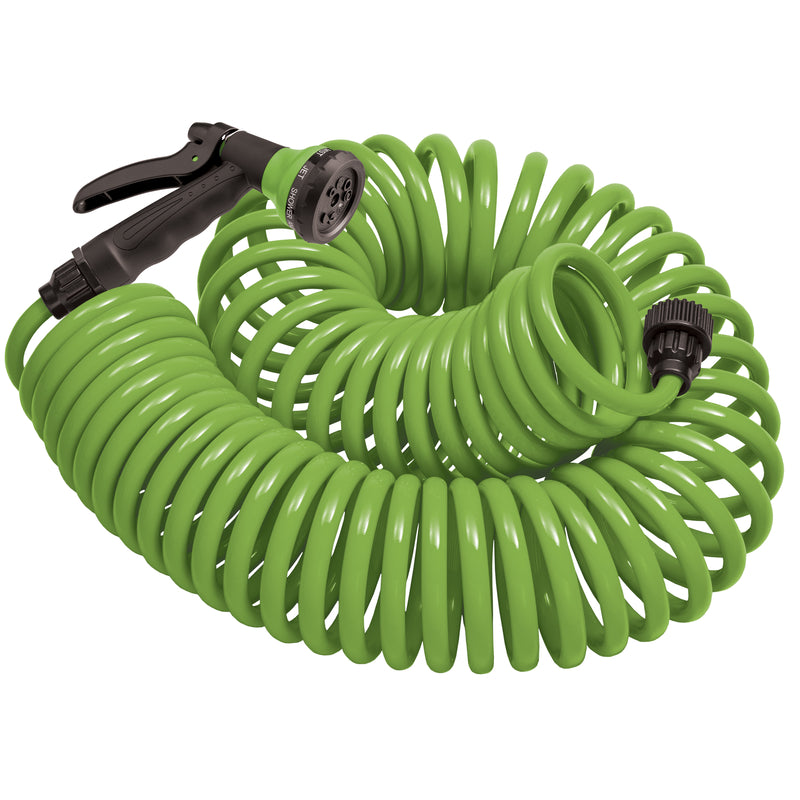 ORBIT IRRIGATION PRODUCTS INC, Orbit 3/8 in. Dia. x 25 ft. Green Coil Hose with 8-Pattern Nozzle