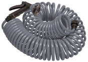 ORBIT IRRIGATION PRODUCTS INC, Orbit Gray Coil Garden Hose 50 L ft. x 3/8 Dia. in. with 8-Pattern Nozzle