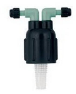 ORBIT IRRIGATION PRODUCTS INC, Orbit Plastic Black 2-Port Full Circle Drip Irrigation Manifold 1/2 in. Barb x 1/4 in. NPT