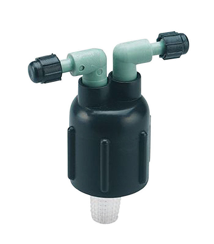 ORBIT IRRIGATION PRODUCTS INC, Orbit Plastic Black 2-Port Full Circle Drip Irrigation Manifold 1/2 in. Barb x 1/4 in. NPT