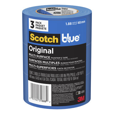 3m Company, ScotchBlue 1.88 in. W X 60 yd L Blue Medium Strength Original Painter's Tape 3 pk